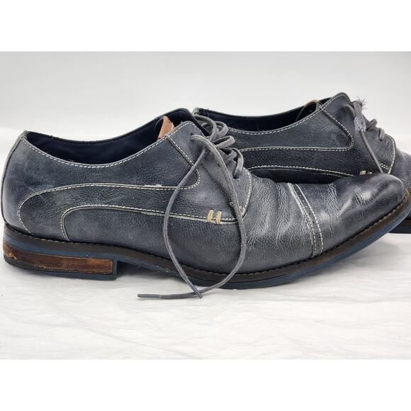 Steve Madden Shoes Mens 12 Leather Dress Cap Toe Lace Modern Gentleman Derby - Picture 2 of 13